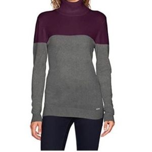 Calvin Klein Purple & Gray Asymmetric Sweater Small